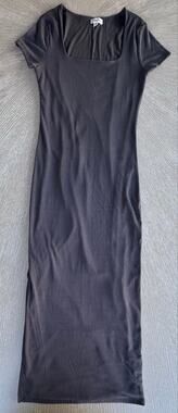Faded Rose Ribbed Square Neck Maxi Dress Medium Whimsigoth